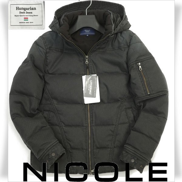 新品1円～★ニコル セレクション NICOLE selection メンズ デニム ハンガリー産ダックダウン ダウンコート 46 M ダウンジャケット ◆8212◆_画像1