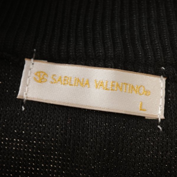 新品1円～★SABLINA VALENTINO サブリナヴァレンティノ メンズ 秋冬 長袖 ジップアップニット M 黒 織柄 イタリアブランド ◆8588◆_画像10