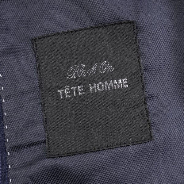 新品1円～★定価4.2万 Black On TETE HOMME テットオム 秋冬 ピンストライプスーツ 102BB6 ノータック ストレッチ 紺 ◆9016◆_画像7