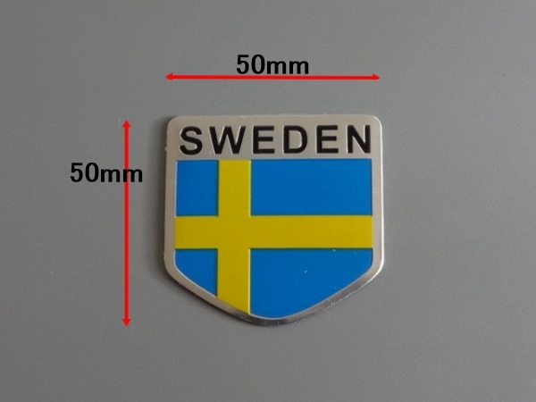 *SWEDEN* Flag アルミ ステッカー 5x5cm (SW92) 新品！ ▽Pntj_size : 5 x 5cm