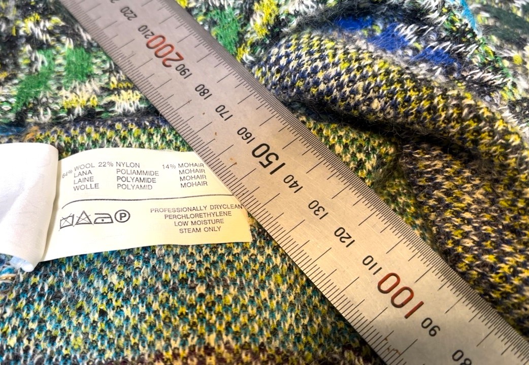 ■47 ミッソーニ MISSONI ニット ワンピース 48 茶 総柄 イタリア製 美品 レディース_画像6