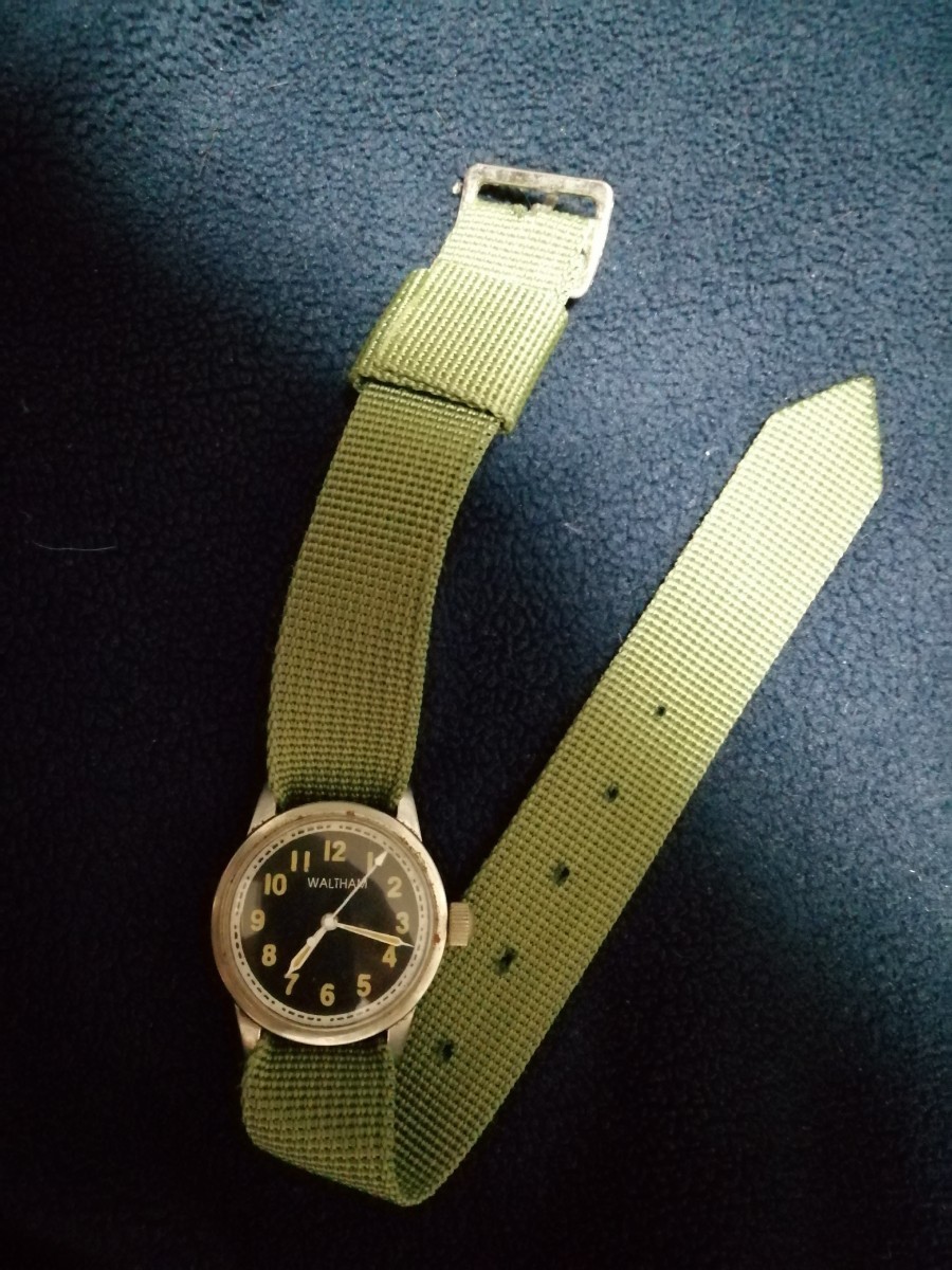 アンティーク　ウォルサム　軍用時計　カーキ　手巻き　ベトナム戦争　アメリカ軍　ミリタリーウォッチ　アーミーウォッチ　メンズ　腕時計_画像1