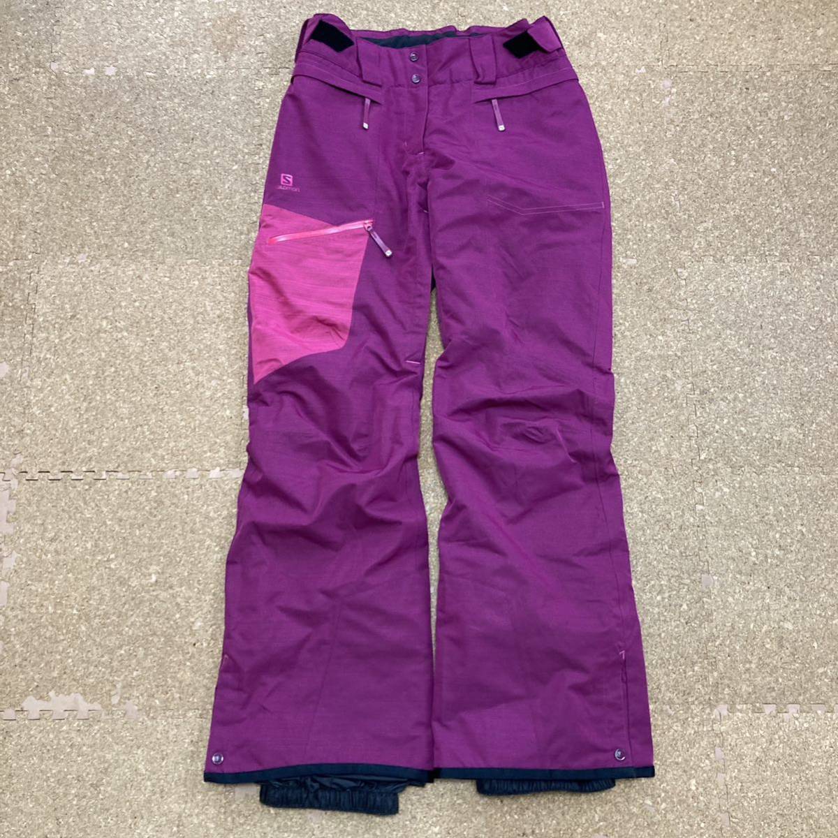 サロモン salomon スキーパンツ スノーボード スノボ スノーパンツ　スキーウェア Sサイズ レディース 紫 スキー スノー パンツ