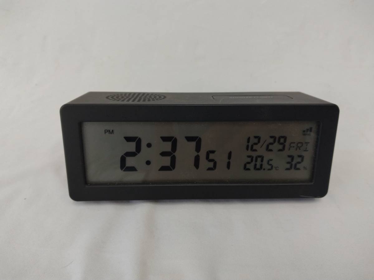 ■無印良品 MUJI デジタル電波時計 置時計　目覚まし時計　C _画像1