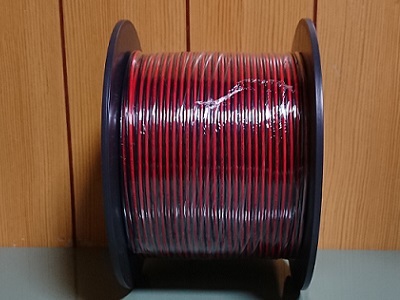 【ダイエイ電線】KVF(UL2468) 異色平行スピーカーコード 2xAWG22 赤/黒 200m_入荷ロットによっては束巻の場合があります