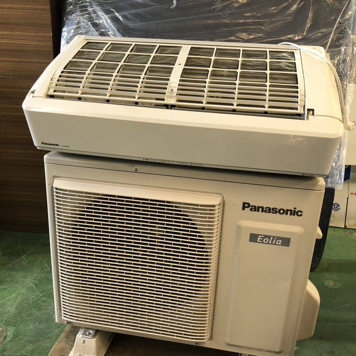 直接引取◎ 動作確認済 動作品　パナソニック ルームエアコン 冷房・暖房兼用セパレート形 室内 CS-X287C-W 2018年製 / 室外 CU-X287C_画像1