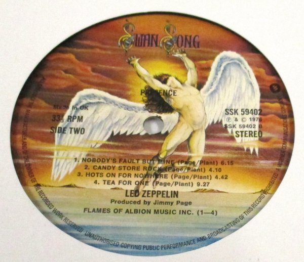 ☆彡 英國盤 Led Zeppelin Presence [ UK ORIG '76 Swan Song SSK 59402 ]_画像6