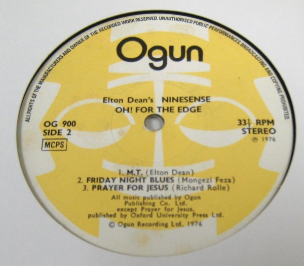 ☆彡 MINT- 英國盤 Elton Dean's Ninesense Oh! For The Edge [ UK ORIG '76 Ogun OG 900 ] W/ Piano Keith Tippett_画像4