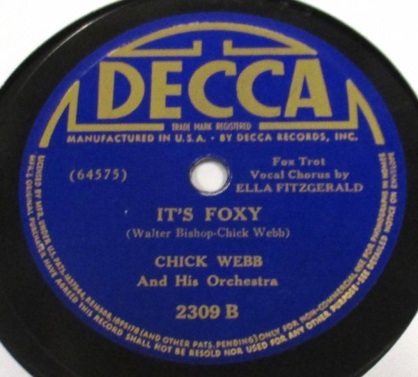 ** Jazz 78rpm ** Chick Webb And His Orchestra My Heart Belongs To Daddy / It\'s Foxy[ US\'39 Decca 2309 ]Ella Fitzgerald