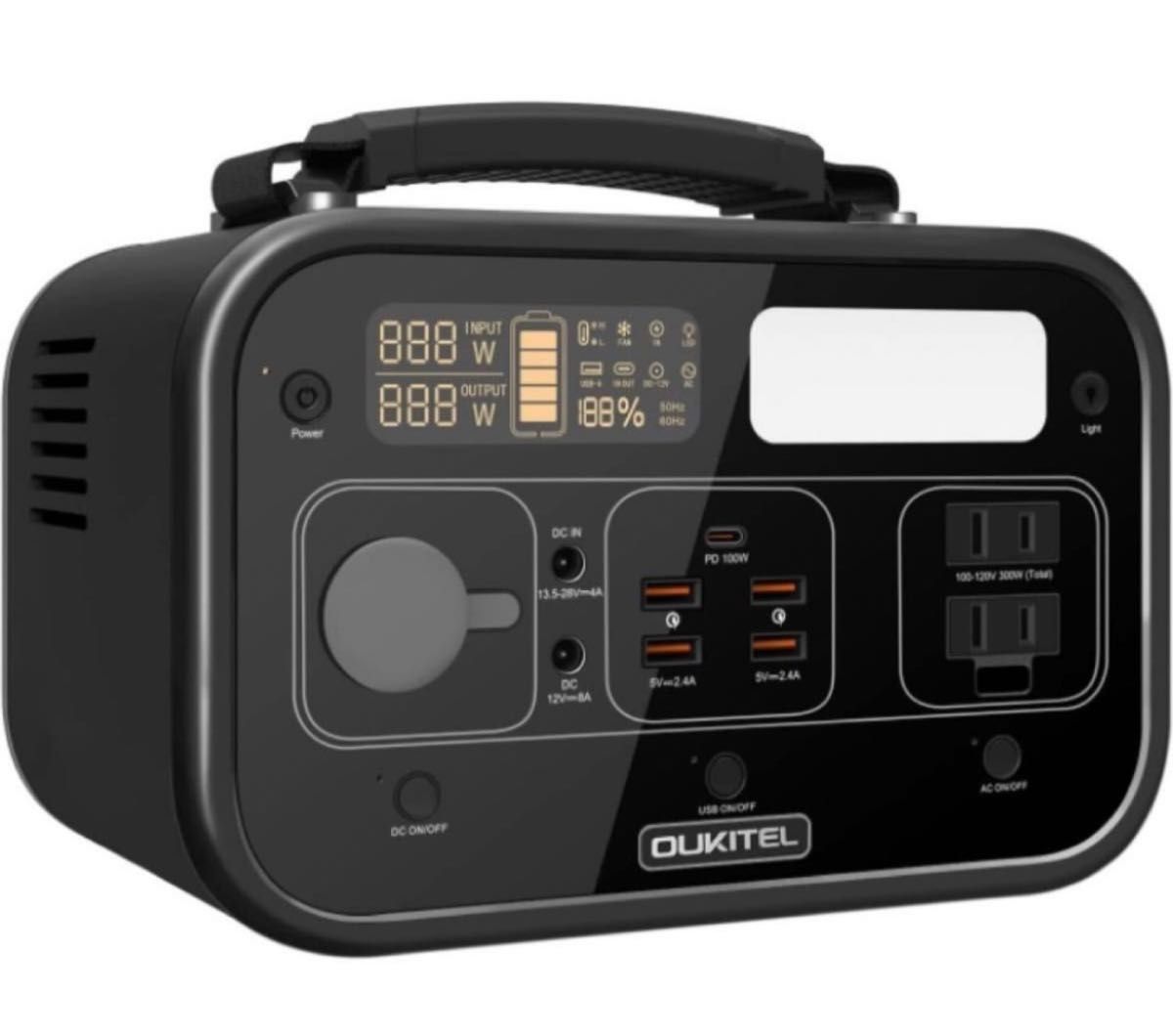 OUKITEL P301ポータブル電源 280 8Wh 300W AC 純正弦波50Hz/60Hz OUKITEL P301ポータブル電源 280 8Wh 300W AC 純正弦波50Hz/60Hz