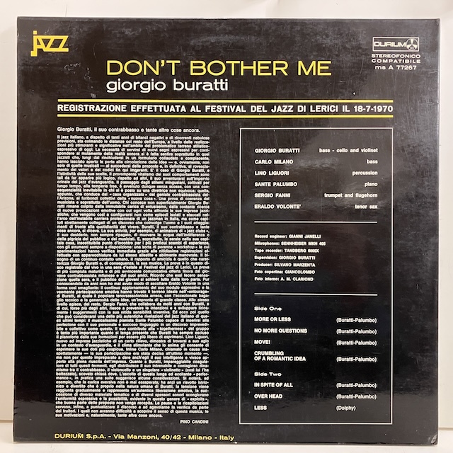 ■即決 FREE/SPIRITUAL Giorgio Buratti / Don’t Bother Me msa77267 efj0797 伊オリジナル ジョルジョ・ブラッティ