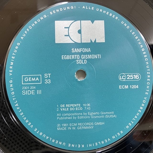 ■即決 BRAZIL Egberto Gismonti & Academia de Dancas / Sanfoma ecm1203 ecm1204 ecm0572 独オリジナル_画像6