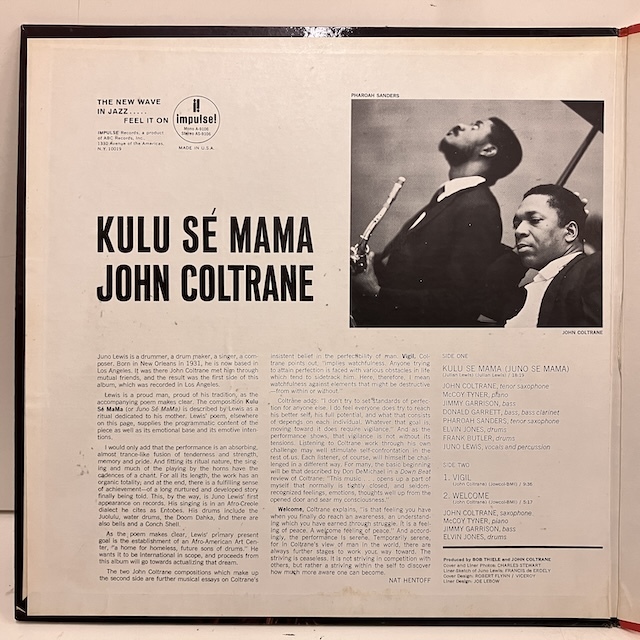 ■即決 JAZZ John Coltrane / Kulu Se Mama As9106 j39303 米オリジナル、Abc Paramountオレンジ "Stereo LW Vangelder " _画像4