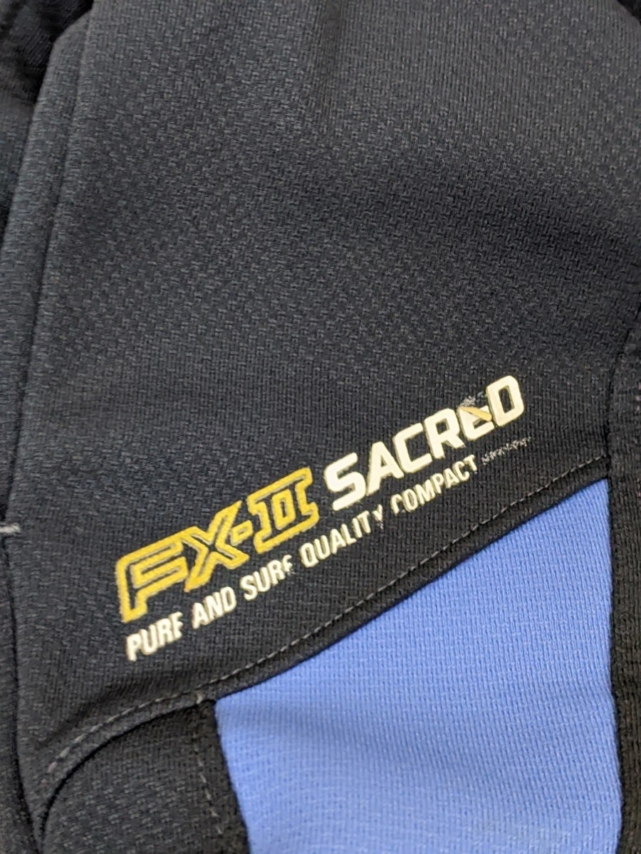20．2点 日本製 アシックス ASICS Recorder FX-Ⅱ レトロジャージ トラックジャケットパンツ メンズO　ダークグレー系水色系 白 y813_画像4