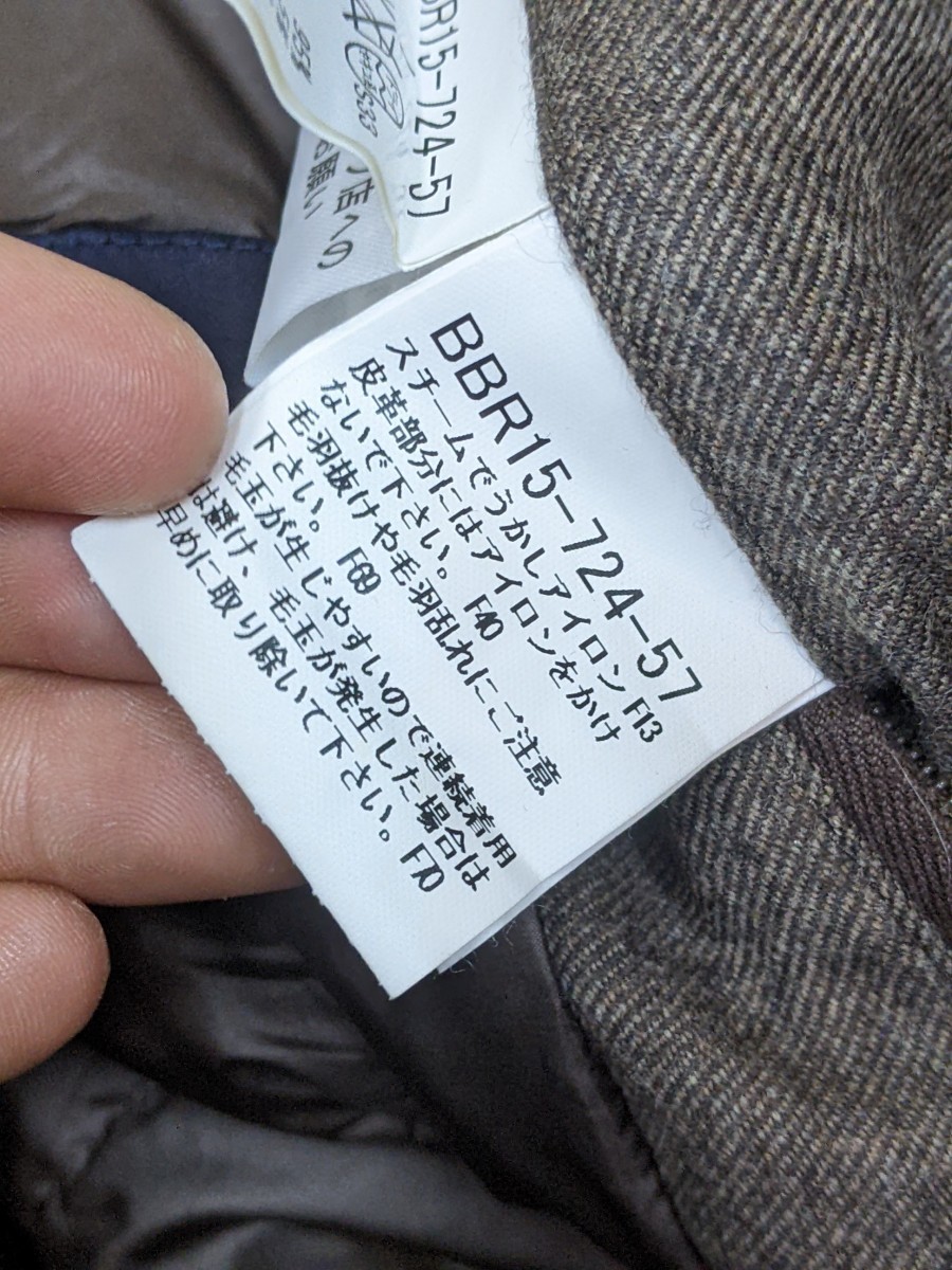 20．状態良好 バーバリー BURBERRY LONDON カシミヤ混紡 ノヴァチェック柄入り　ウールジャケット メンズL 茶系 y808_画像5