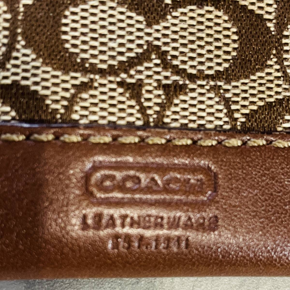 COACH コーチ シグネチャー コインケース 小銭入れ ブラウン キーリング付_画像7