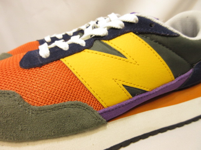 美品 New Balance MS237 PW1 26cm ニューバランス 237 ランニングシューズ マルチカラー クレイジー オレンジ イエロー カーキ ネイビー_画像5