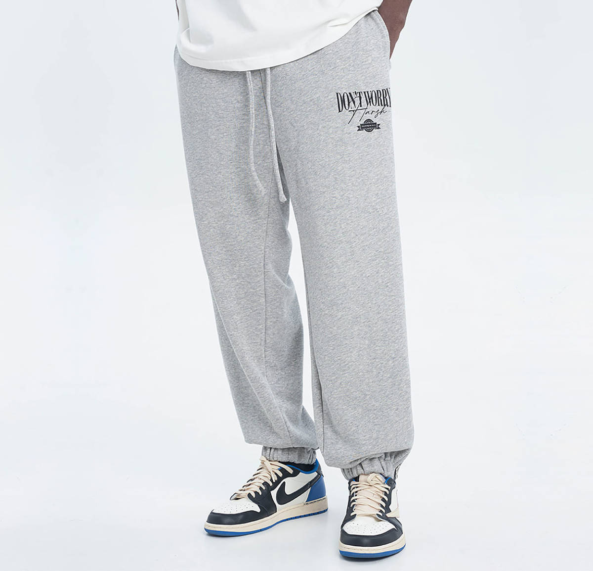 【 HARSH and CRUEL 】 DON'T WORRY LOGO PRINT SWEAT PANTS ロゴ プリント スウェット パンツ Mサイズ_画像2