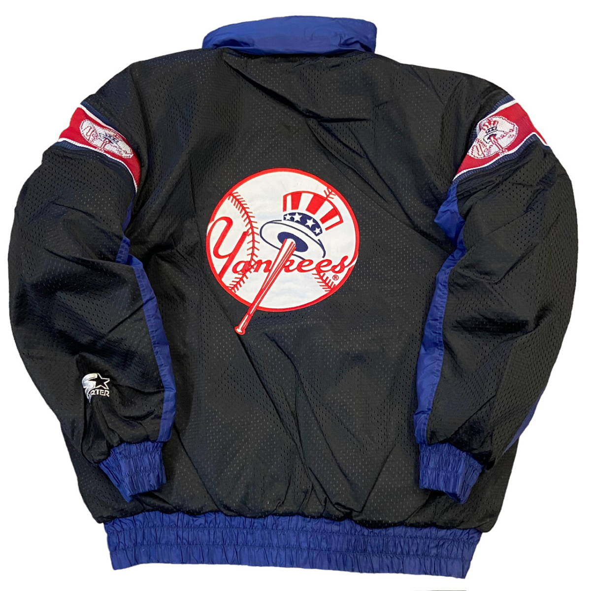 Dead Stock! 90s STARTER × New York Yankees リバーシブル ジャケット XL スターター MLB NY ヤンキース 中綿 ナイロン ゲームジャケット_画像2