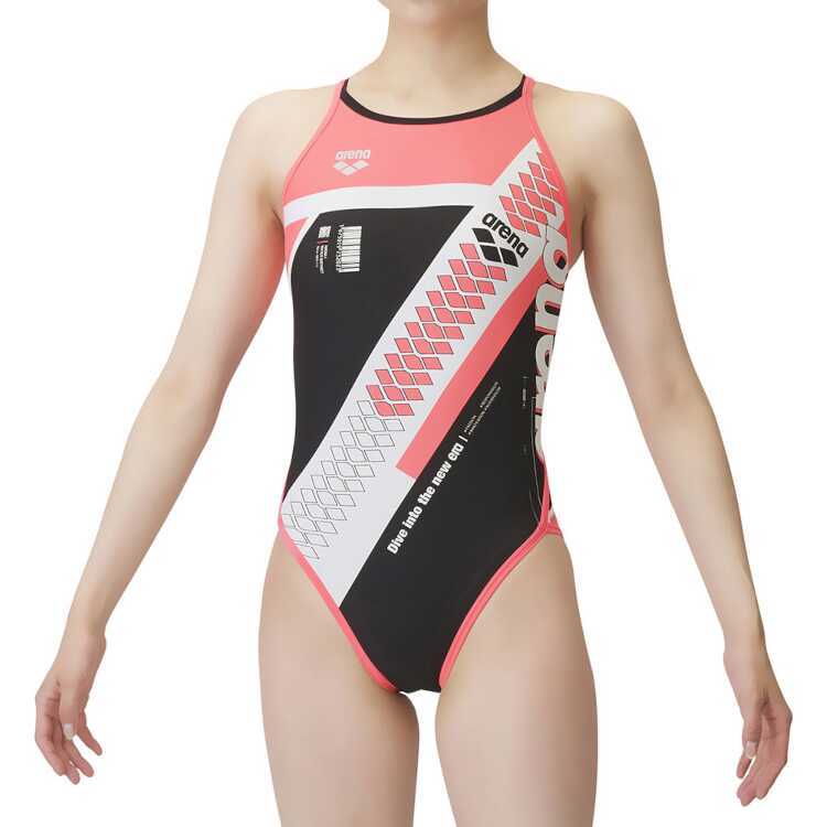 Arena Swimsuit Women's Training One Piece (Open Back) L Black / Pink X Pink #FSA3612W-BKPK Arena New