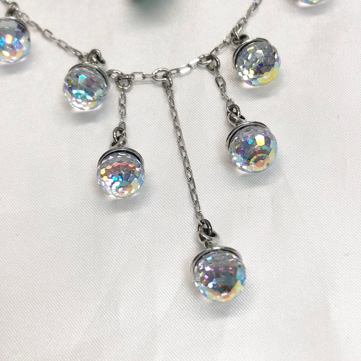 【極美品　希少】SWAROVSKI  ミラーボールカット　雫デザイン　ネックレス