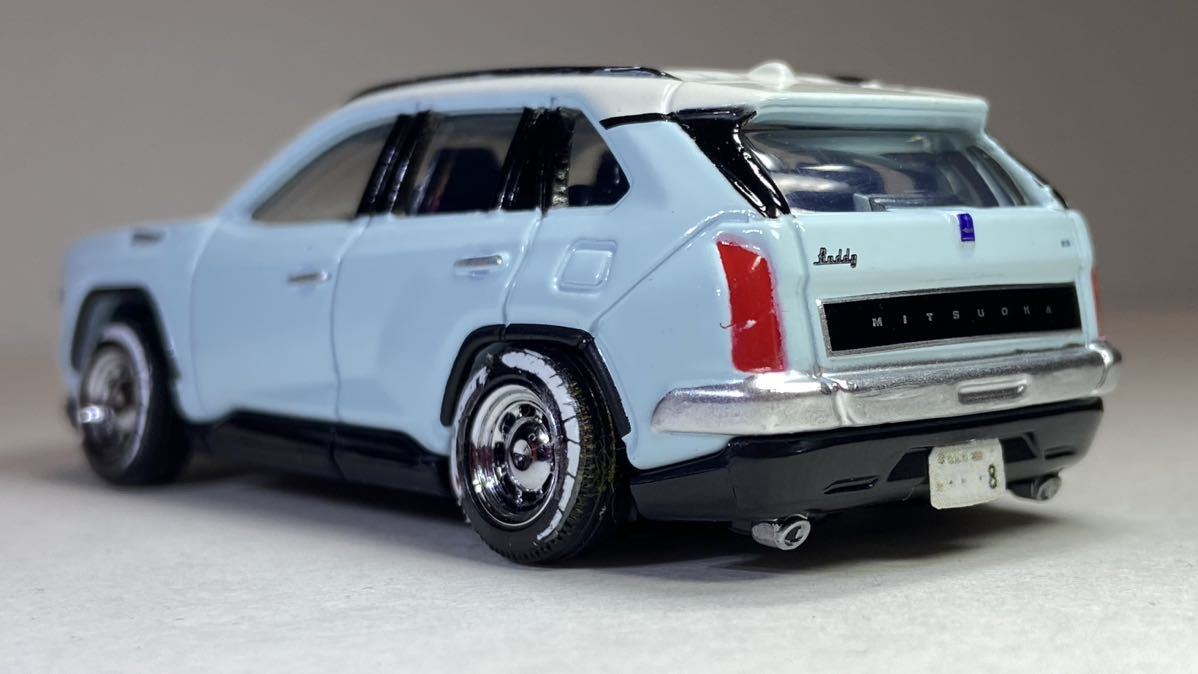 1/66改 mitsuoka buddy 光岡 バディ ローダウン デイトナ風 ホイール ホワイトレター アメリカンスタイル カスタムミニカー_画像3