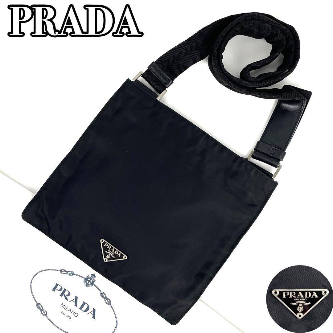 極美品】PRADA プラダ ショルダーバッグ ポシェット サコッシュ 三角