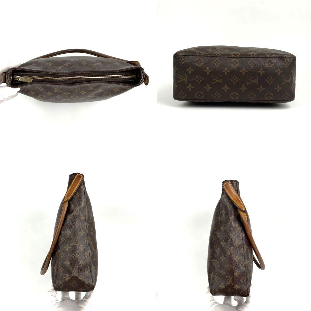 【美品】LOUIS VUITTON ルイヴィトン ショルダーバッグ トートバッグ モノグラム ルーピング GM M51145 LVロゴ ゴールド金具 男女兼用 革_画像3