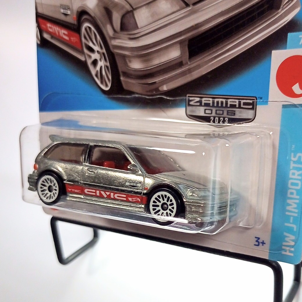 【限定品/未開封】ホットウィール アメリカ ウォルマート限定品 ザマック ’90 ホンダ シビックEF　HotWHeeLs ZAMAC HONDA CIVIC EF_画像3