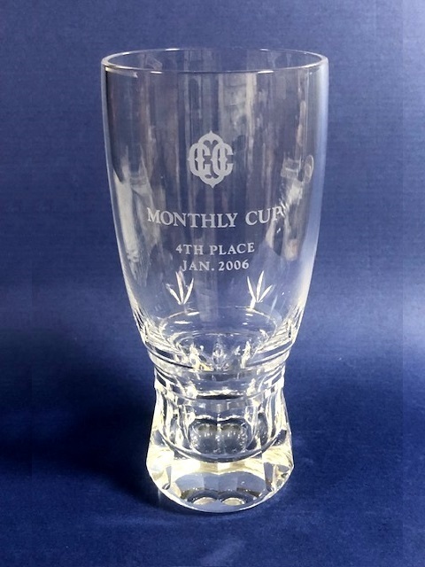 ◎KAGAMI カガミクリスタル 特注 カットガラス ビールグラス 「MONTHLY CUP」4位入賞◎z54_画像1