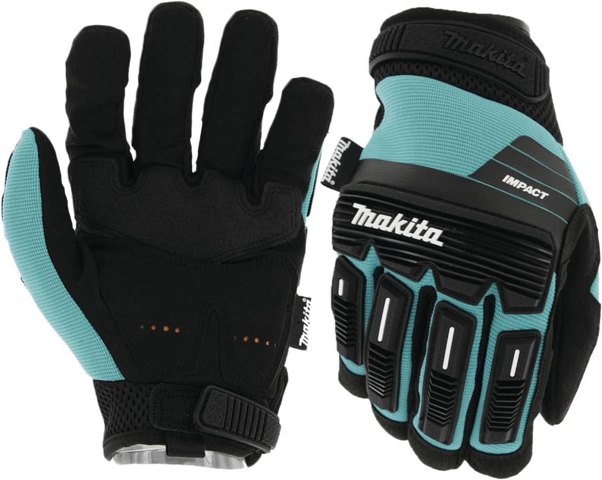 【人間用】Makita Unisex T 04254 Advanced Impact Demolition Gloves Large, Teal/Black, Large US（マキタＵＳグローブ）_悲しいかな日本国内では未販売のようです