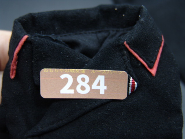 [ tea 284]1/6 doll parts : Manufacturers un- details WWII Germany army tank . black clothes top and bottom [ long-term storage * junk treatment goods ]