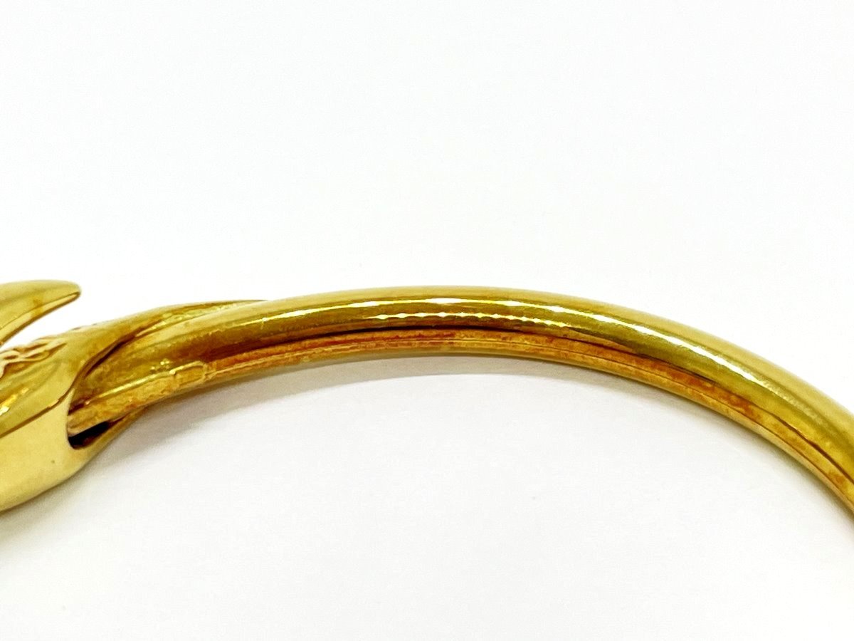 **[u Noah ere] UNOAERRE Italian jewelry 750 18 gold K18 Gold .he screw ne-k reptiles bangle bracele 18cm oi **