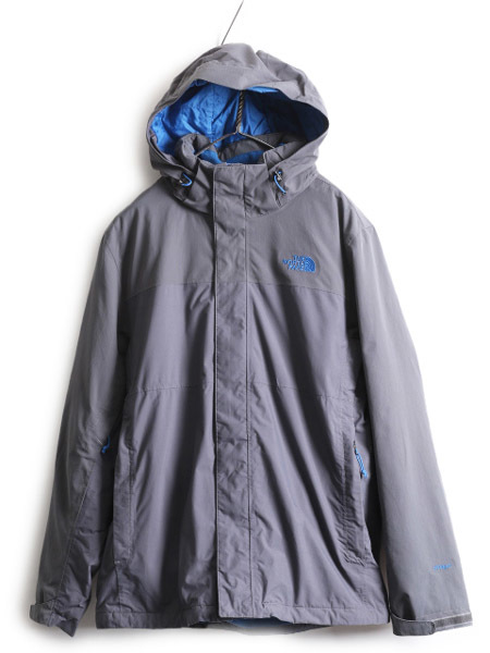 ノースフェイス HYVENT 中綿 ナイロン ジャケット メンズ L / 古着 The North Face フルジップ ブルゾン アウトドア マンパ 裏 フリース 灰