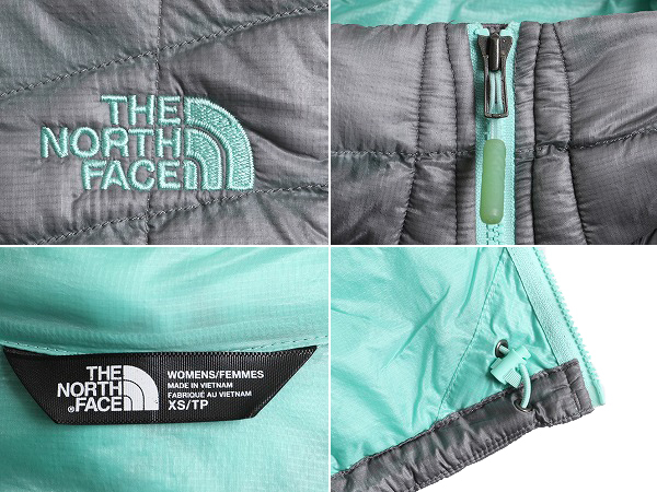 US企画 ノースフェイス 中綿 キルティング ナイロン ジャケット レディース XS 古着 The North Face サーモボール ジャンパー ブルゾン 灰_画像4