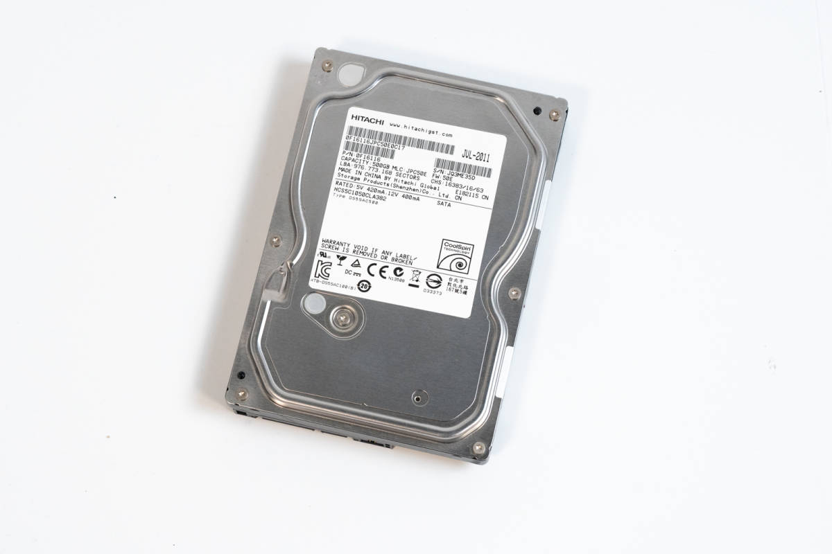 DIGA 換装用HDD 500GB 交換 修理 Hitachi HCS5C1050CLA382 500GB DMR-BZT700 BZT600 BWT500 BRT300他 3.5インチHDD ハードディスクドライブ_画像1