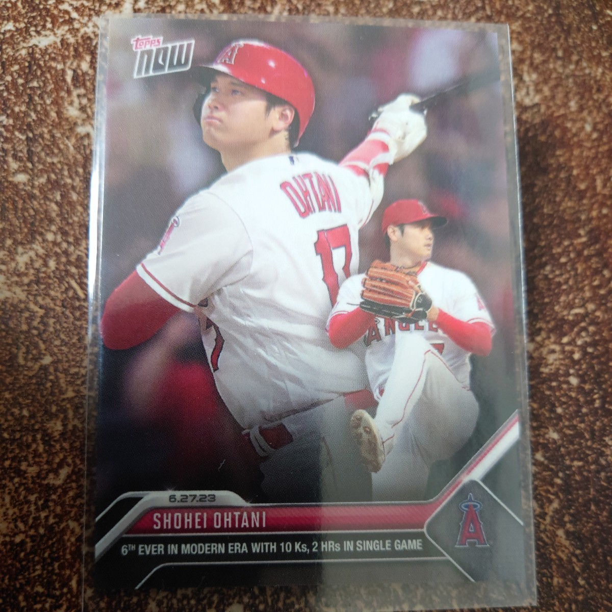 【二刀流デザイン】MLB 2023 Topps now〈大谷翔平 SHOHEI OHTANI〉6th EVER IN MODERN ERA WITH 10Ks,2 HRs IN SINGLE GAME #505 ⑦_画像1