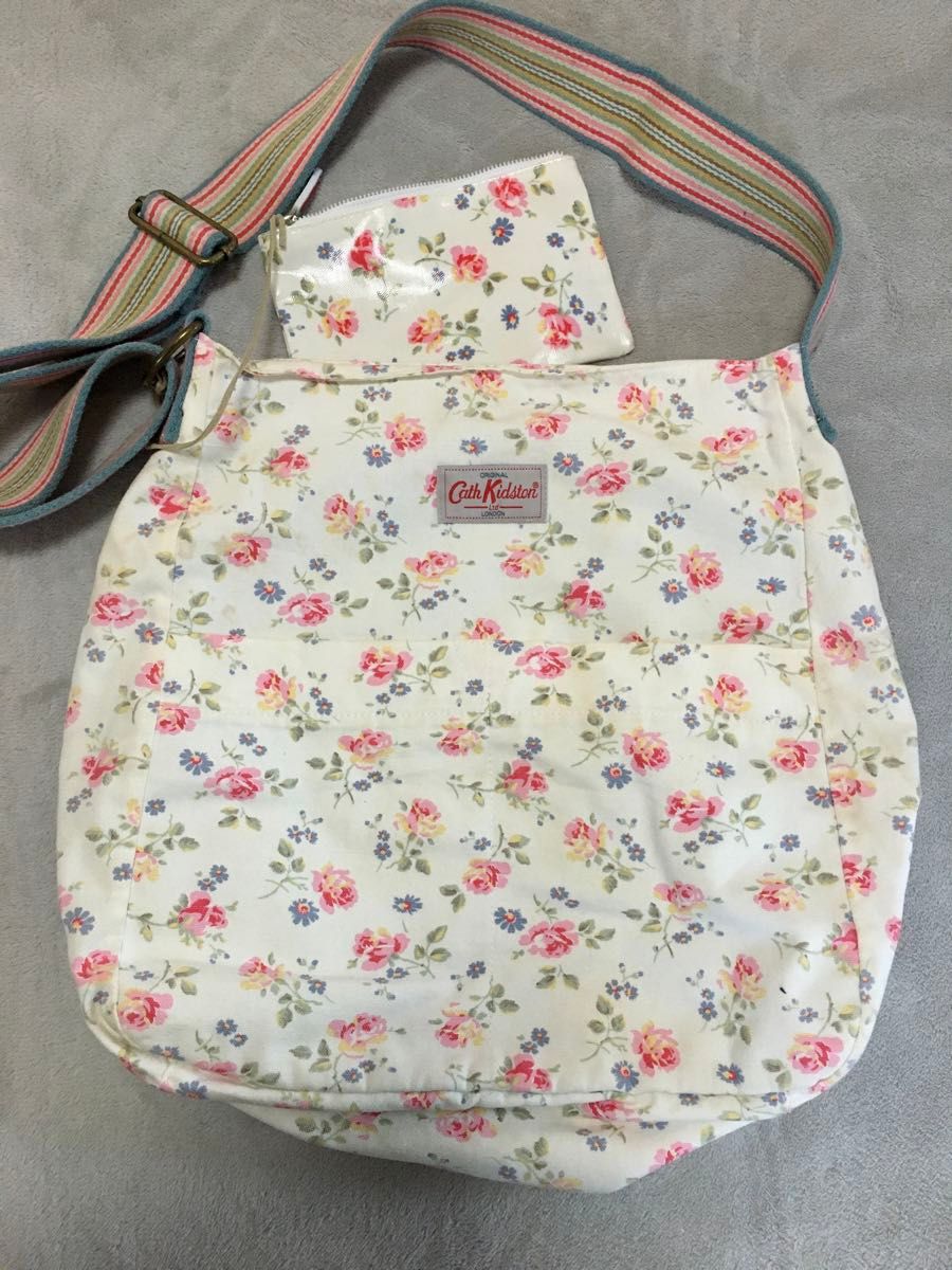 【ミニポーチ付】 キャスキッドソン ショルダーバッグ 肩掛け トートバッグ ハンドバッグ 鞄 かばん 花柄　CathKidston