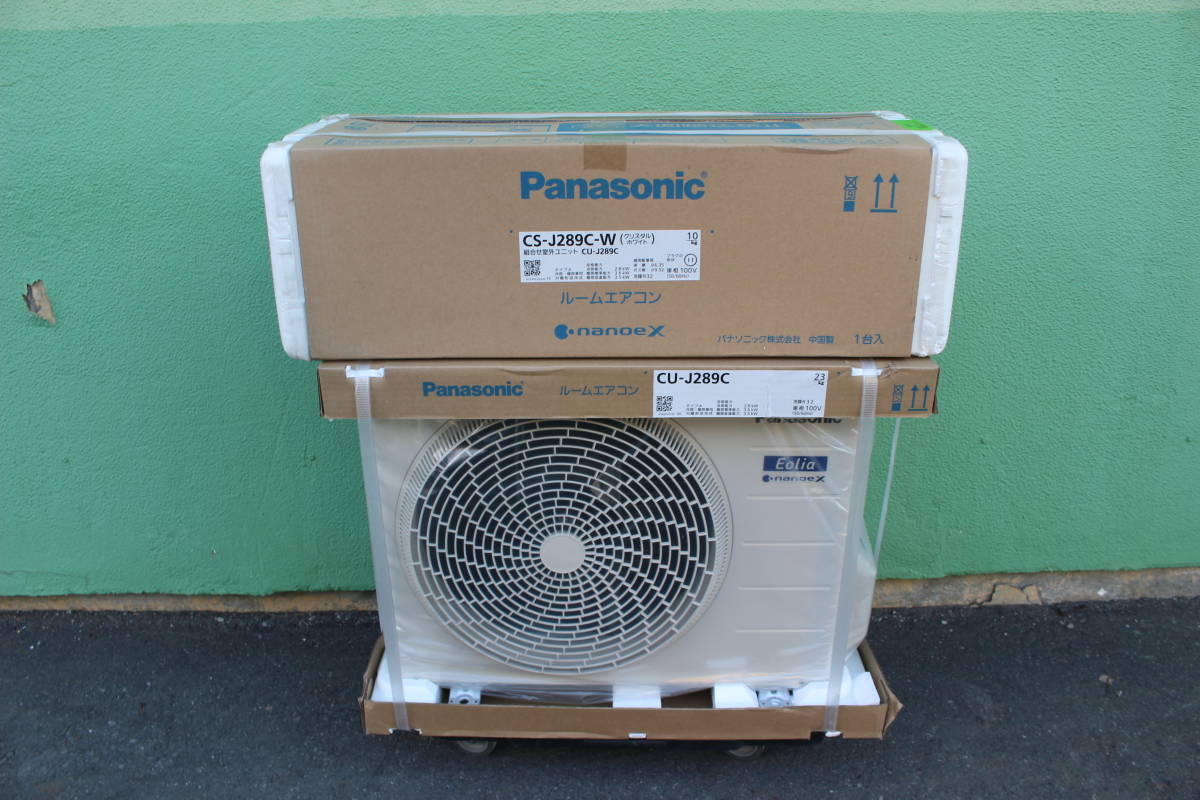パナソニック Panasonic　CS-J289C-W [Eolia ナノイーX搭載 エアコン（10畳・単相100V）クリスタルホワイト　未使用に近い 箱痛み品_画像1