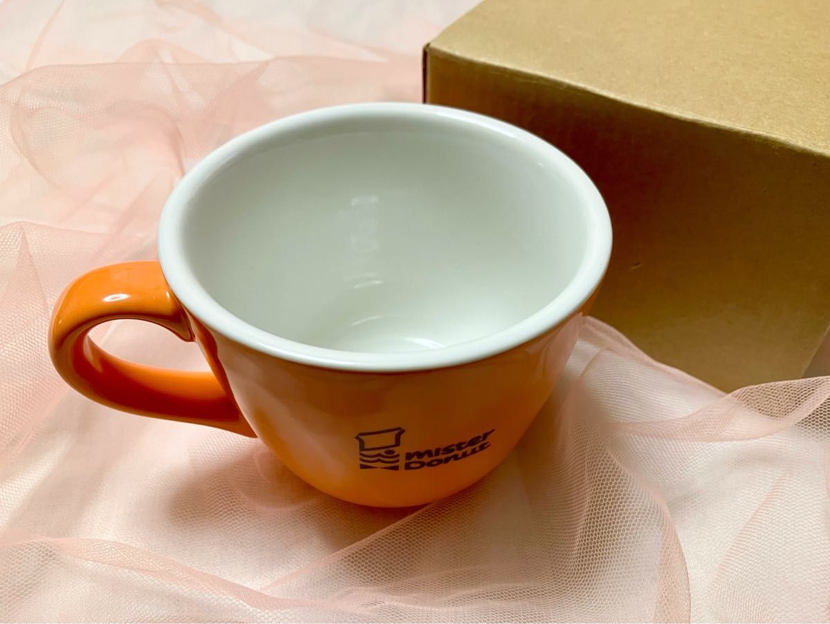 ミスド マグカップ コーヒーカップ 非売品 陶器 オレンジ ミスド マグカップ コーヒーカップ 非売品 陶器 オレンジ
