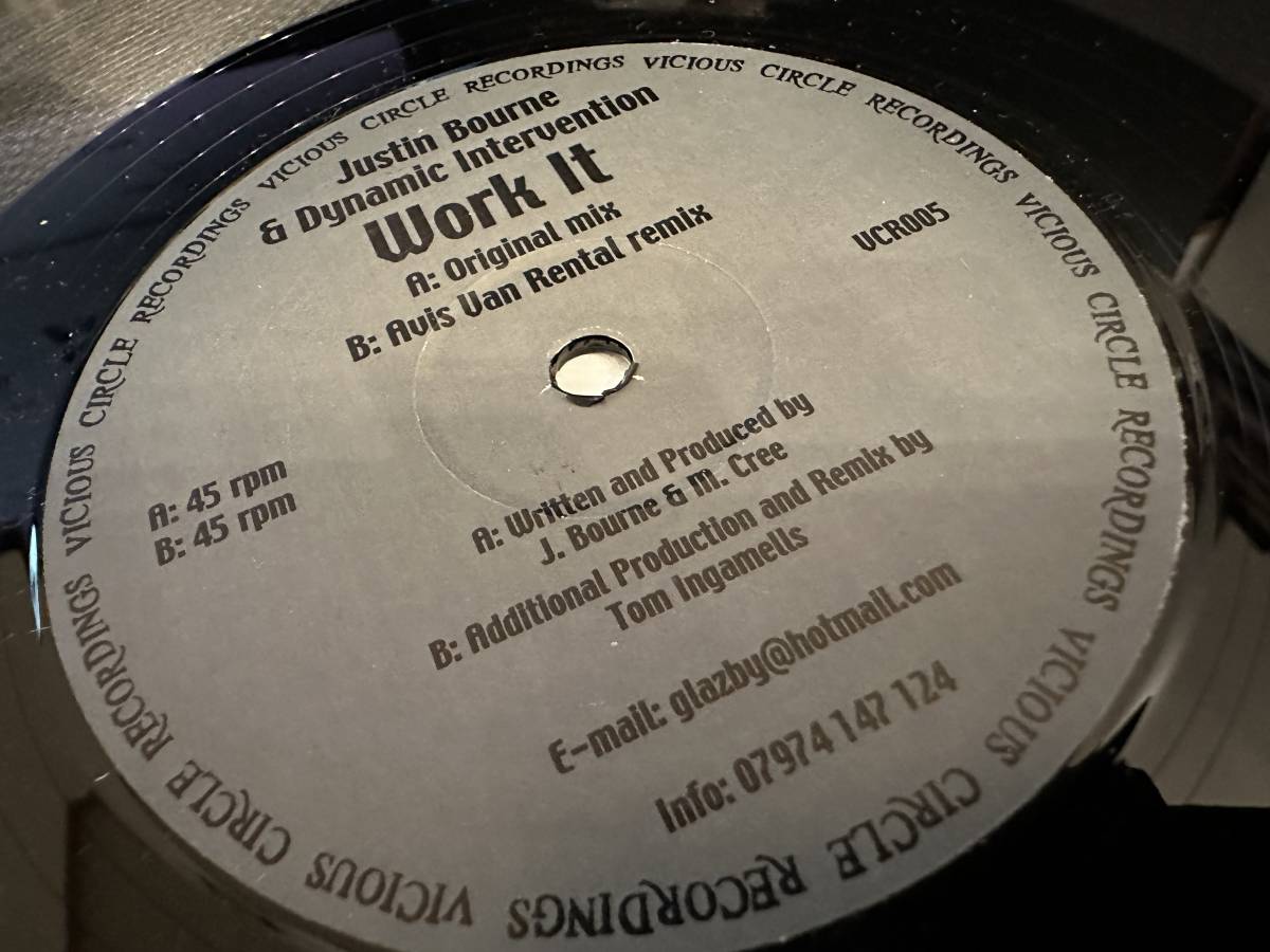 12”★Justin Bourne & Dynamic Intervention / Work It / Avis Van Rental / ハード・ハウス！_画像3