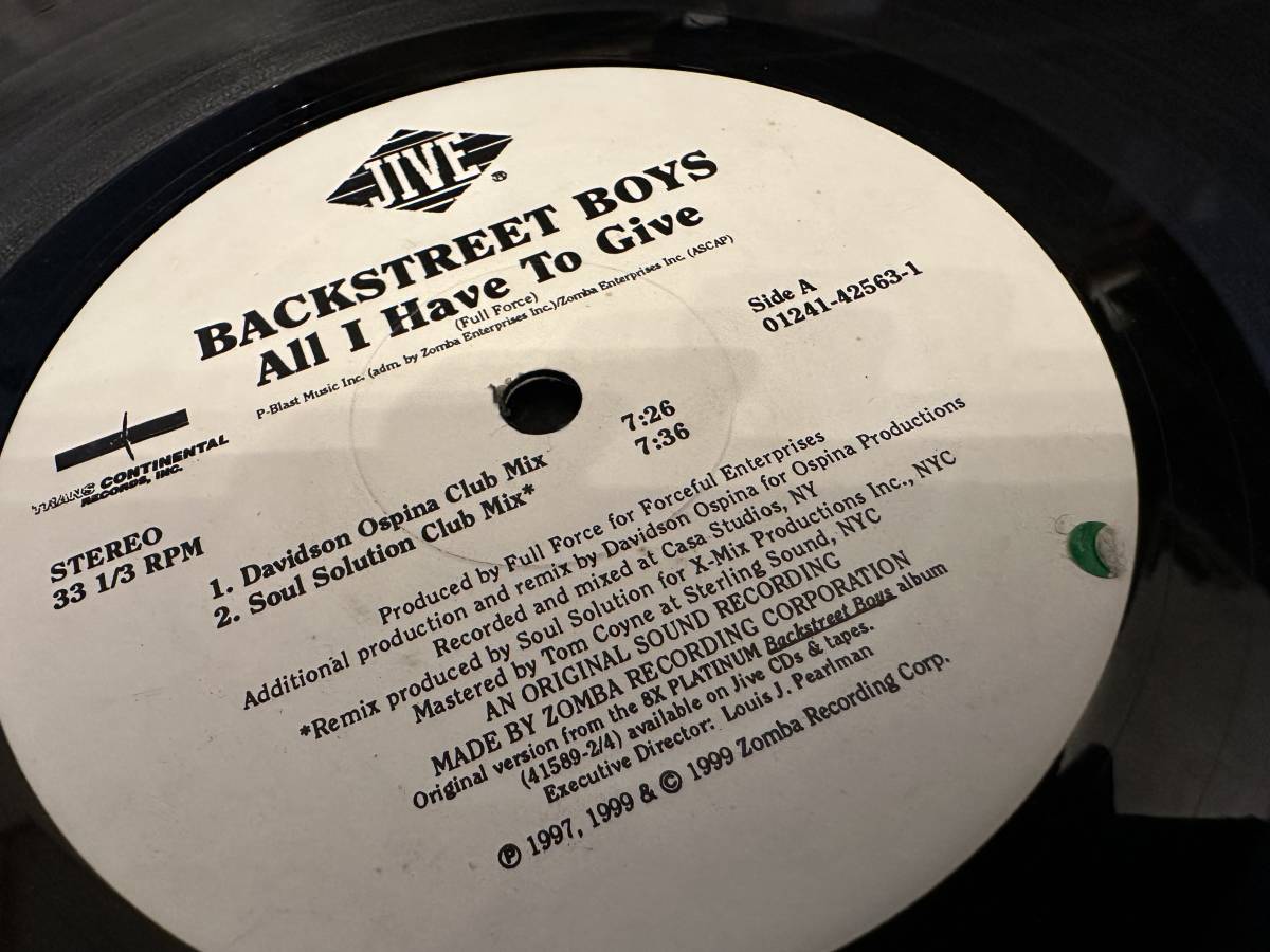 12”★Backstreet Boys / All I Have To Give / R&B / ヴォーカル・ハウス・ミックス！_画像2