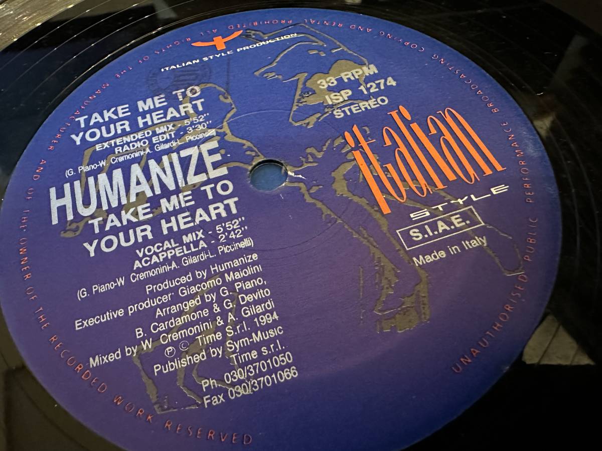 12”★Humanize / Take Me To Your Heart / ユーロ・ヴォーカル・ハウス！_画像1