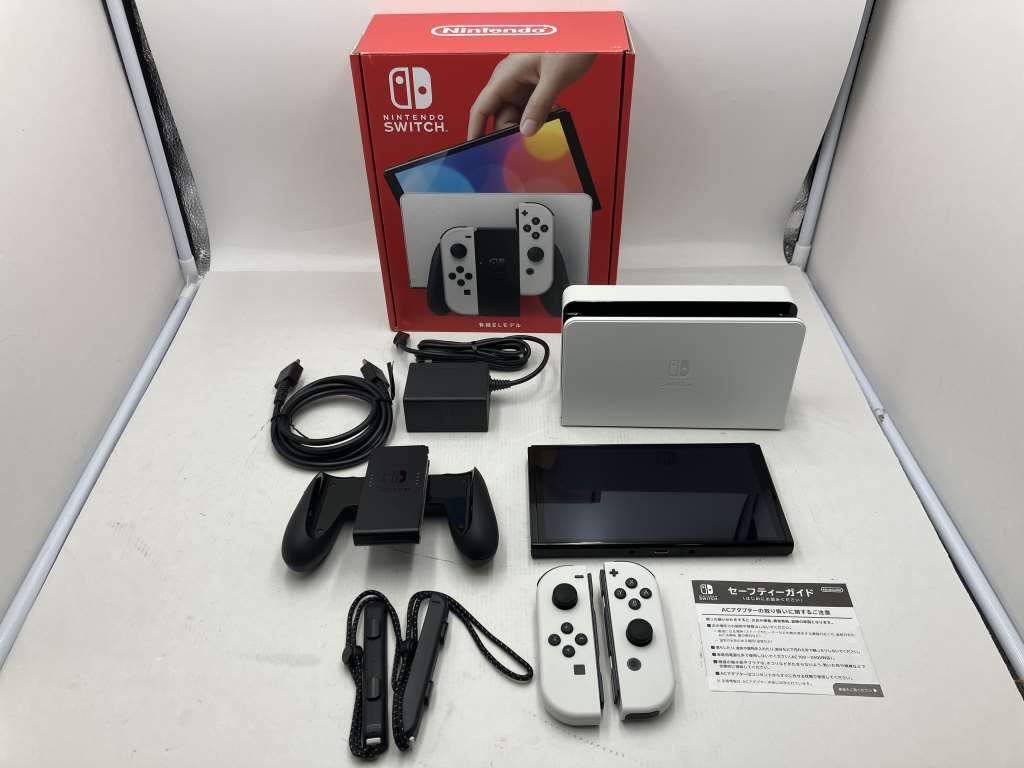 【6823】[1円～] Nintendo switch 有機ELモデル 本体 HEG-S-KAAAA 店舗印有り ゲーム ハード 動作確認済み 中古品