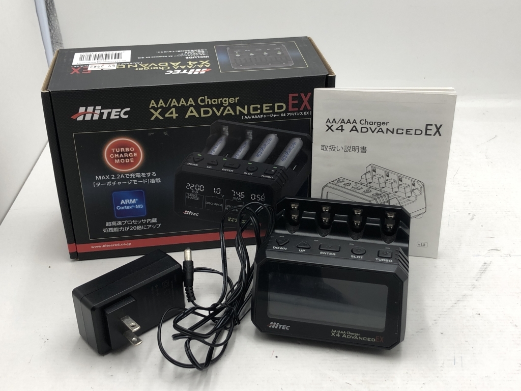【7678】[1円~] HiTEC AA/AAA チャージャー X4 アドバンス EX Charger X4 Advanced EX 単三 単四充電器 通電のみ確認 ジャンク品_画像1
