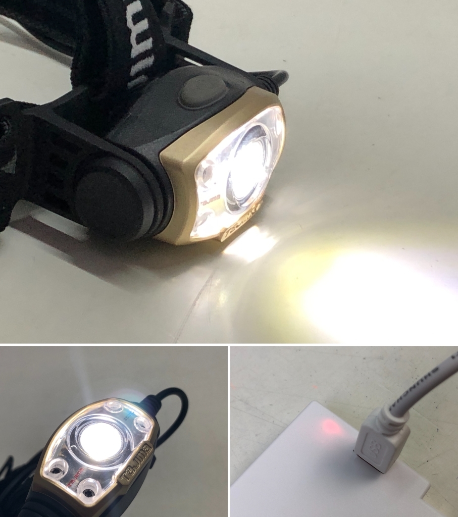 【6692】Tajima タジマ LED ヘッドライト E501D 3照射切替 リチウムイオン充電池 LE-ZP3730 ハイパワー 500lm 動作確認済み 中古品_画像6