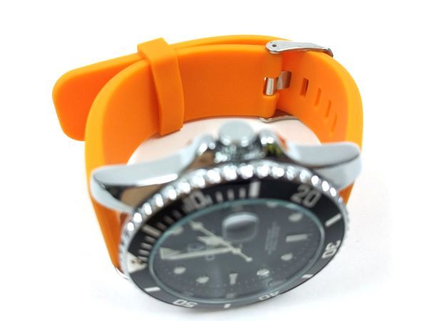 スポーツバンド 交換 腕時計ベルト ストラップ シリコン ラバー オレンジ 22mm_画像2