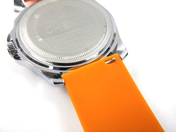 スポーツバンド 交換 腕時計ベルト ストラップ シリコン ラバー オレンジ 22mm_画像3