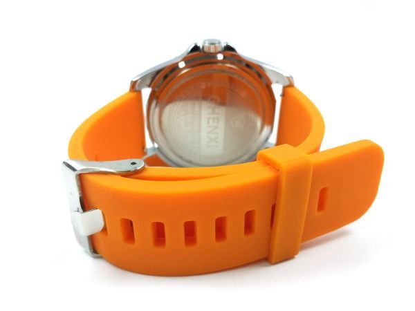 スポーツバンド 交換 腕時計ベルト ストラップ シリコン ラバー オレンジ 22mm_画像1