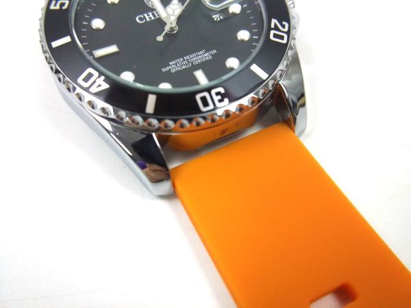 スポーツバンド 交換 腕時計ベルト ストラップ シリコン ラバー オレンジ 22mm_画像5